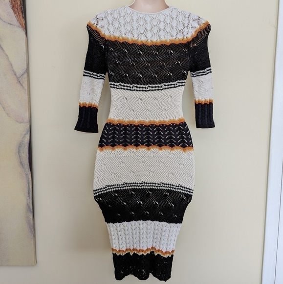 𝅺ronny KOBO crochet knit striped dress xs - Picture 6 of 13